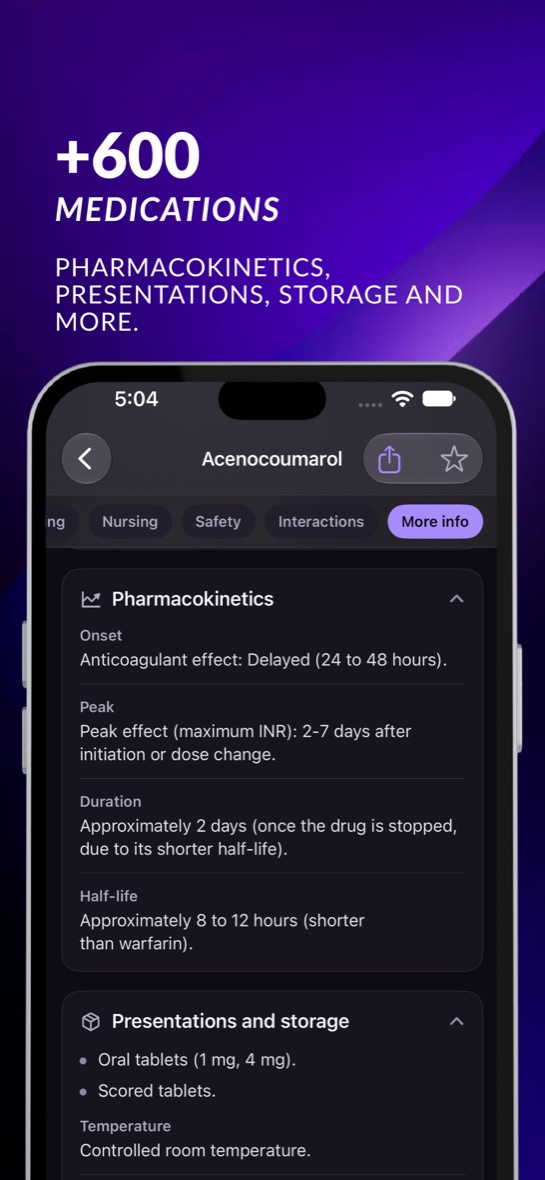 Medication sheet in Vademys